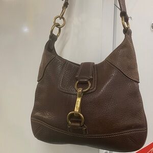Coach Hampton pebbled hobo Brown Leather Shoulder Bag